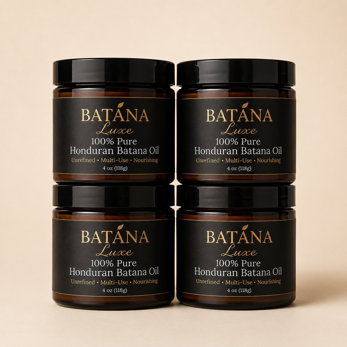 Four jars of Batana Luxe 100% Pure Honduran Batana Oil